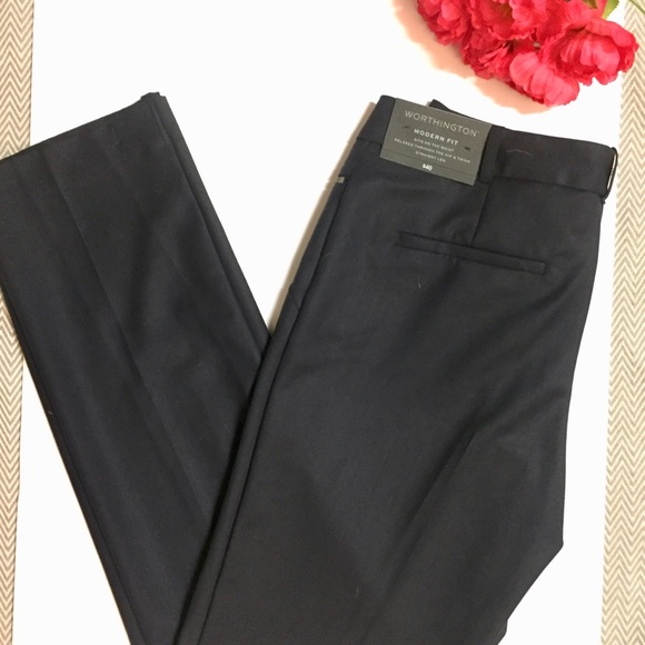 worthington modern fit straight leg pants